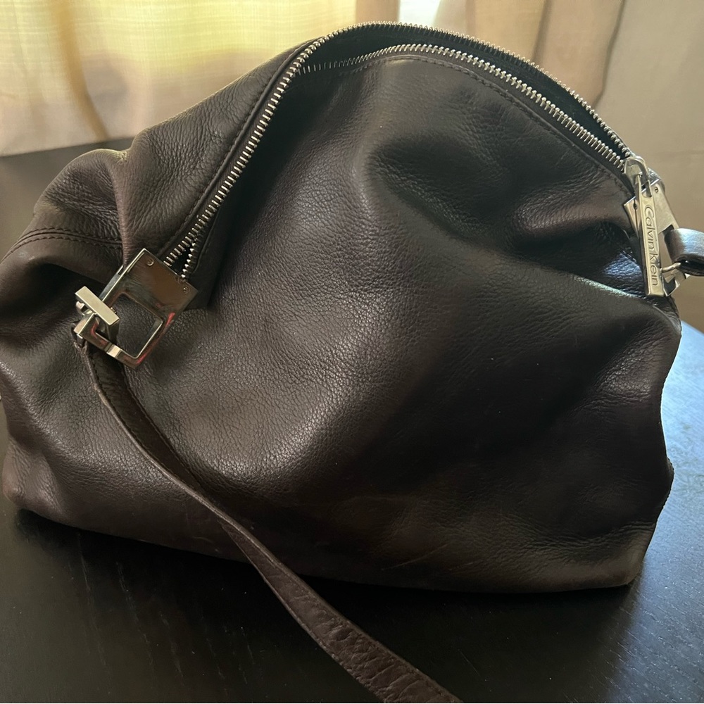 Calvin Klein Brown Leather Satchel